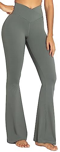 Sunzel Flare Leggings, Crossover Yoga Pants with Tummy Control, High-Waisted and Wide Leg | Amazon (US)