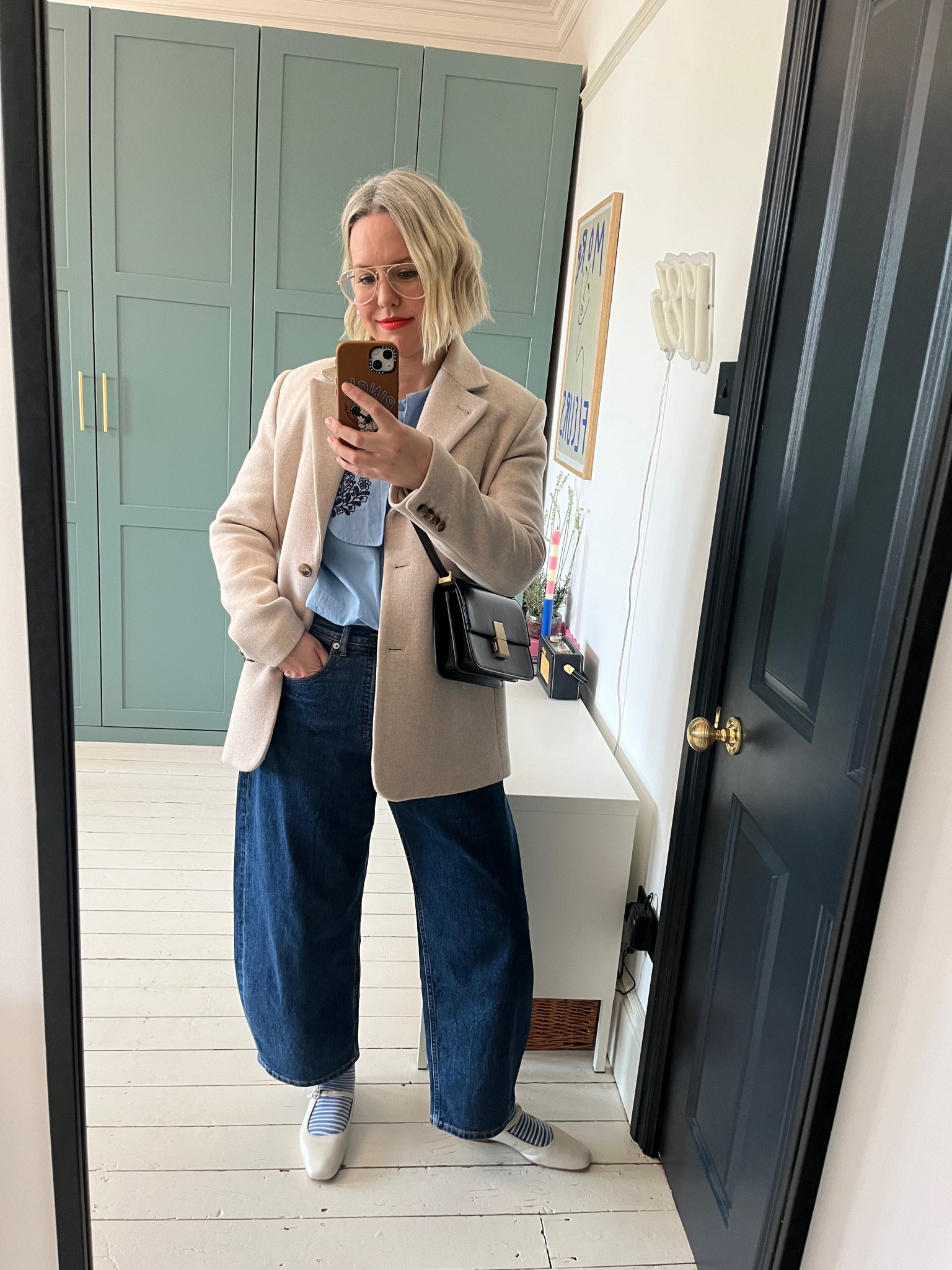 Embroidered Scalloped Collar Cotton Blouse, Mary Jane Leather Pumps, Oversized Blazer, Way-High Curve Jean

#LTKstyletip #LTKeurope #LTKSeasonal