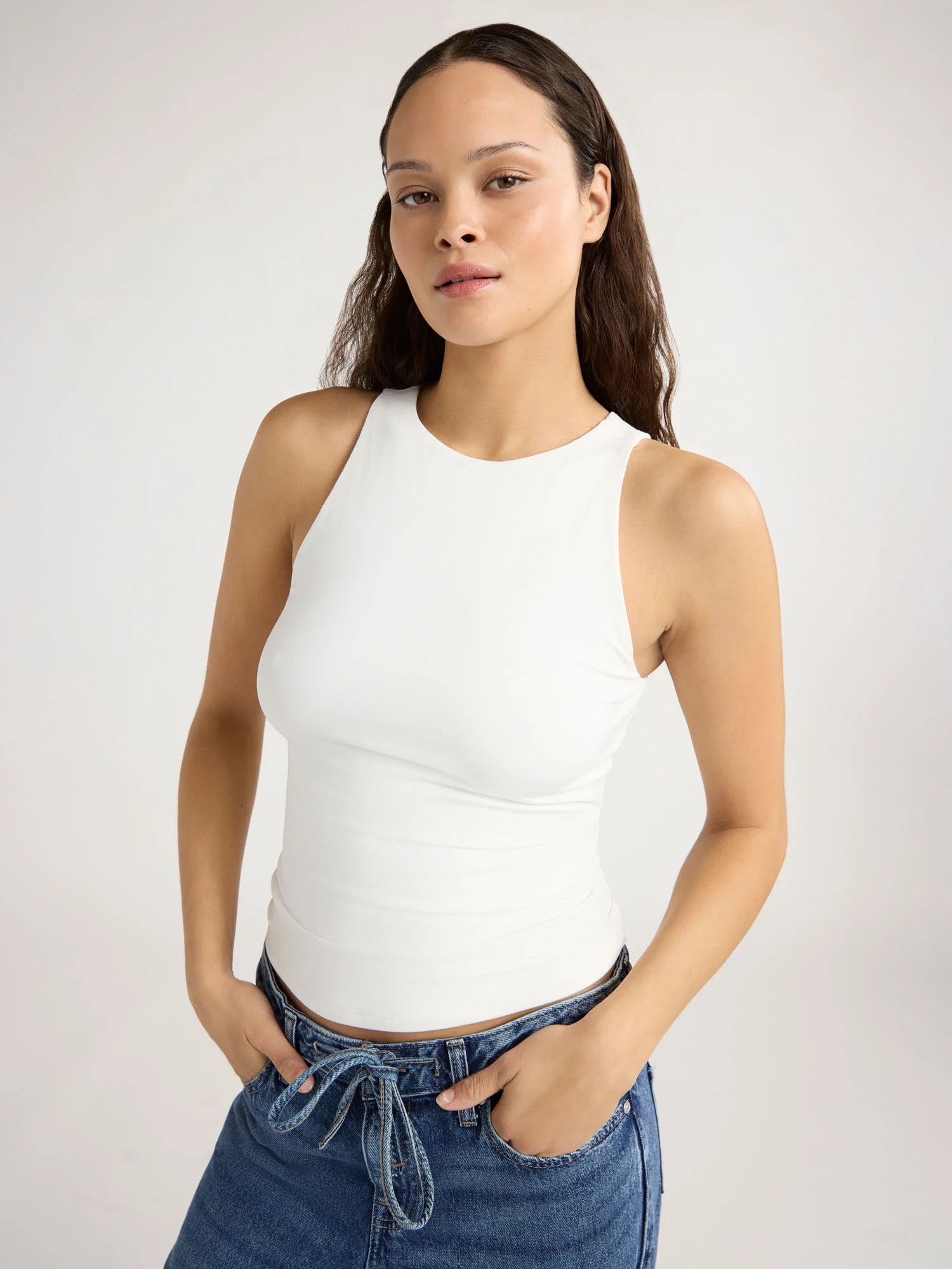 Scoop Women's High Neck Contour Tank Top, Sizes XS-XXL | Walmart (US)