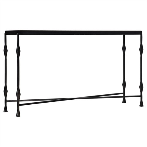 Sontal Modern Classic Black Metal Console Table | Kathy Kuo Home