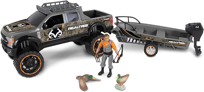 NKOK Realtree 1/18 Scale Free-Wheel Playsets 10-PC Set, RT Ford F-250 Super Duty Fishing Boat on ... | Amazon (US)