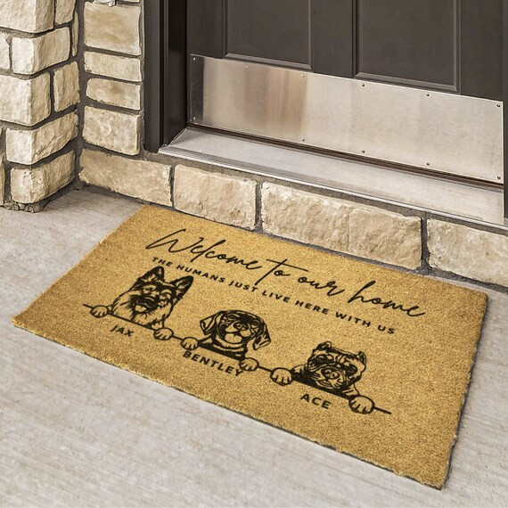 Custom Welcome Dog Outdoor Doormat Dog Mom Mat Welcome to - Etsy | Etsy (US)