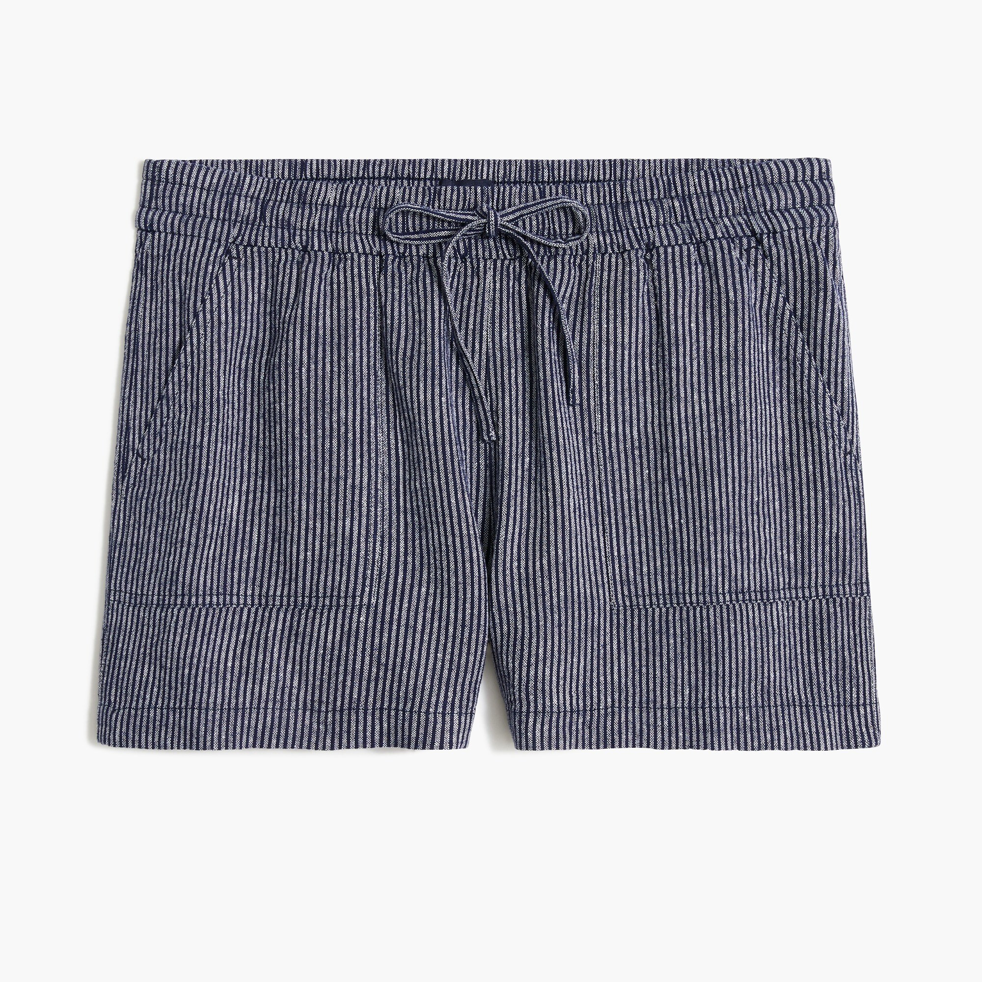 Factory: Striped Linen-blend Drawstring Short For Women | J.Crew Factory
