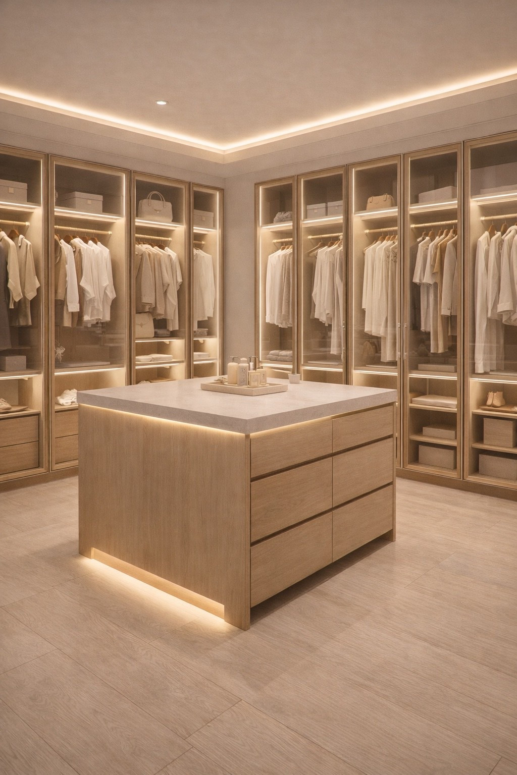 A modern luxury walk-in closet designed in warm neutral tones with custom built-in storage, a central island, and soft LED lighting.
This minimalist wardrobe space combines elegance and functionality — perfect inspiration for a high-end organized home.

Save this pin for walk-in closet ideas, luxury wardrobe design, and modern storage inspiration.
Shop similar closet systems, lighting, and decor through my LTK for a curated luxury look 🤍

#walkincloset
#luxurycloset
#closetdesign
#wardrobedesign
#moderninterior
#neutralinterior
#minimalistdesign
#luxuryhome
#customcloset
#interiorinspiration
#homedecorideas
#ltkhome
#ltkinteriors
#modernliving


#LTKSaleAlert #LTKHome #LTKGiftGuide