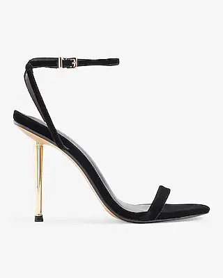 Velvet Metal Heel High Heeled Sandals | Express