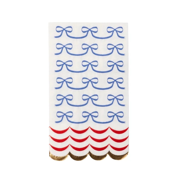 Bonjour F\u00eate Patriotic Bow Guest Towel Napkins, Disposable Party Supplies, 20 Count, 4th of ... | Walmart (US)