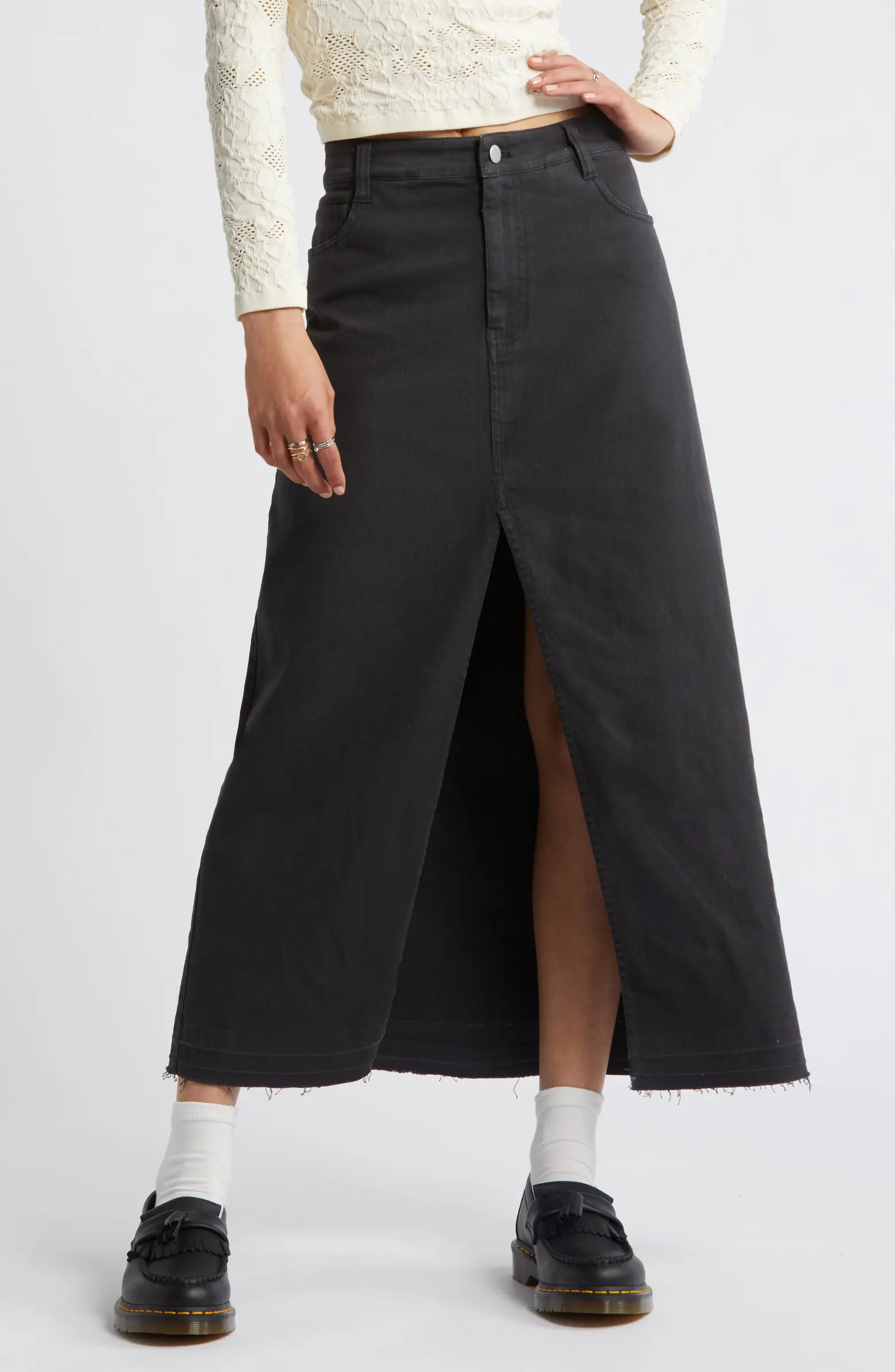 Raw Hem Stretch Twill A-Line SkirtBP. | Nordstrom