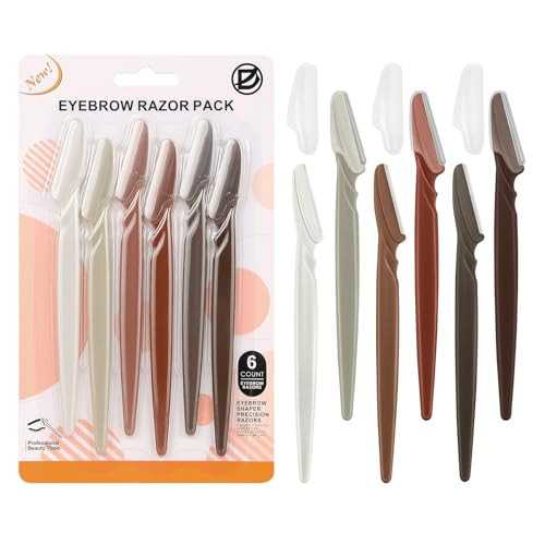 D Dermaplane Razor for Women Face - 6PCS Face Razors for Women - Eyebrow Razor with Precision Cover - Face Shaver for Men - Facial Hair Removal for Men - Neutral | Amazon (US)