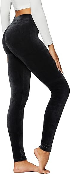 Premium Velvet Leggings for Women - Ultra-Soft Warm Velour Pants | Amazon (US)