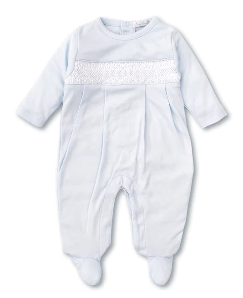 Hand Smocked CLB Charmed Blue Footie | Kissy Kissy
