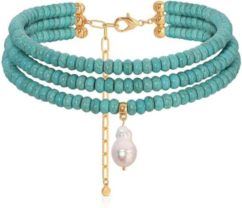 Ettika Women's Marina Layers Turquoise Necklace | Amazon (US)