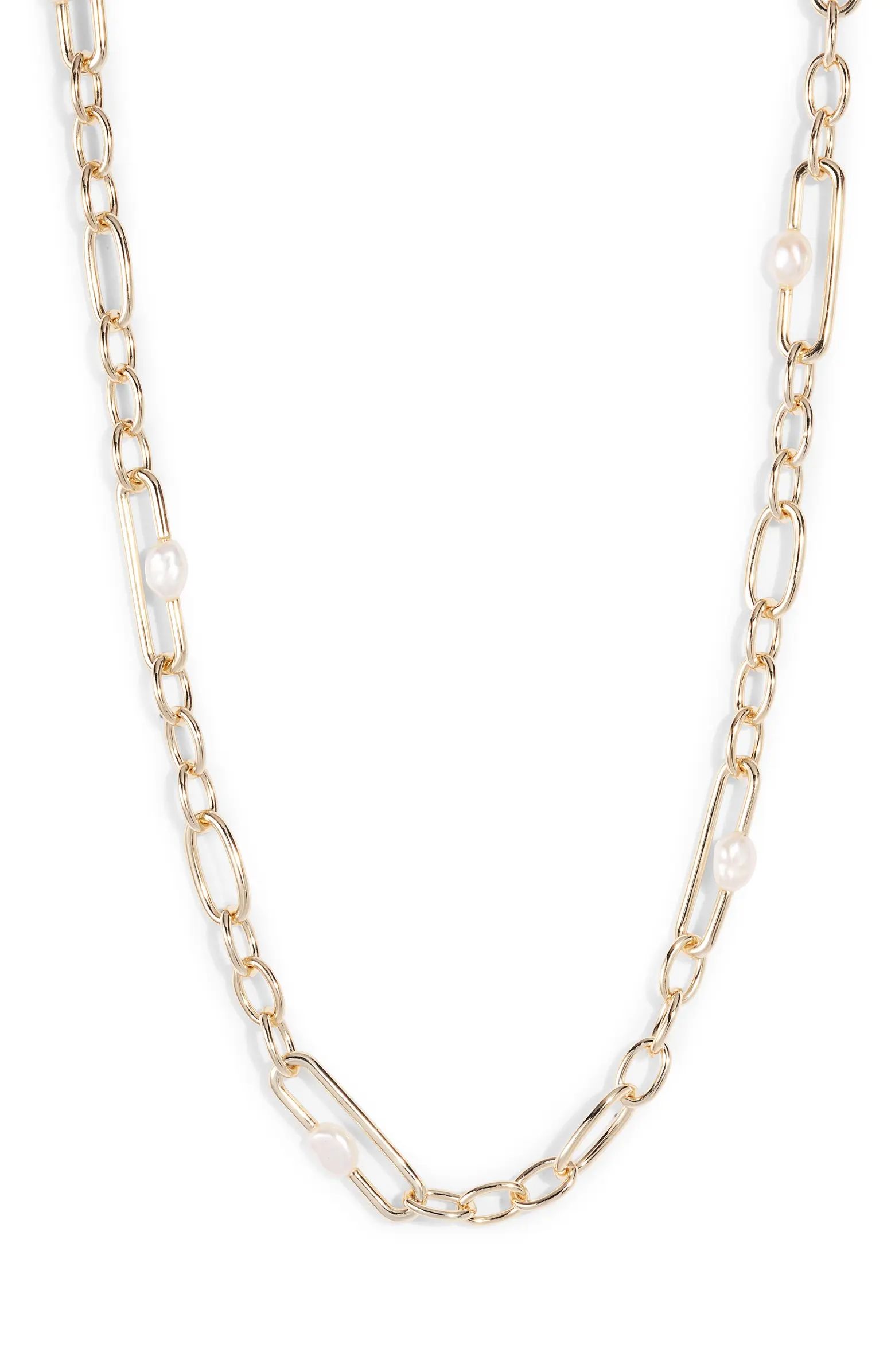 Kendra Scott Lindsay Cultured Pearl Chain Necklace | Nordstrom | Nordstrom