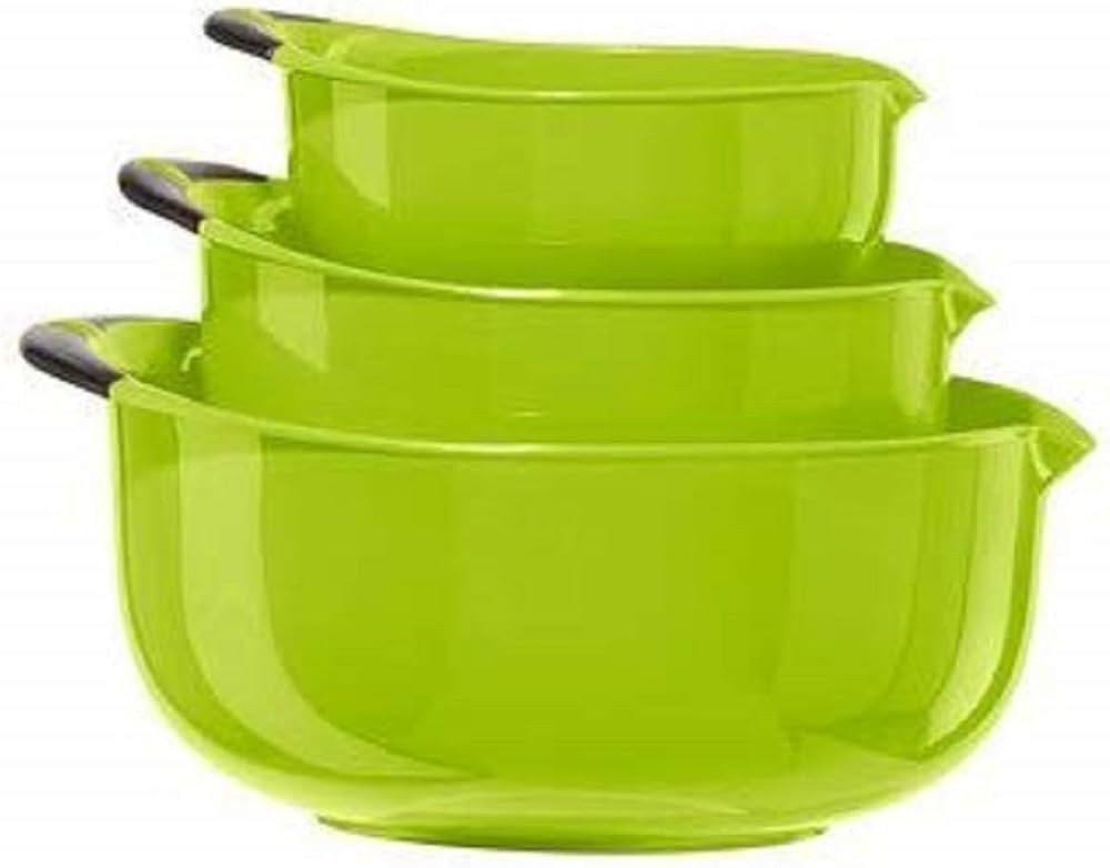 Oggi Set of 3 Oval Mixing Bowls, Green | Amazon (US)