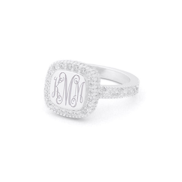 Monogrammed Pave Ring | Marleylilly