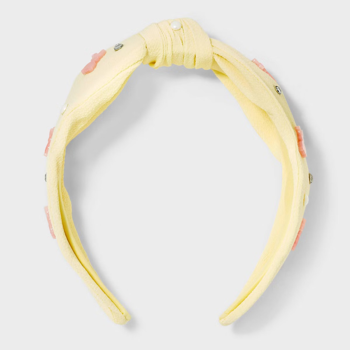 Easter Bunny and Pearl Top Knot Headband - Yellow | Target