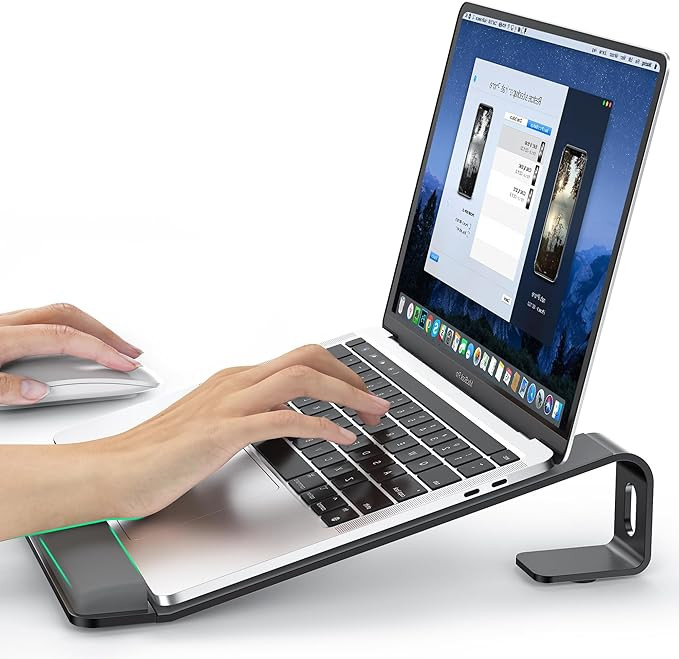 Laptop Stand for Desk, Metal Laptop Stand with Wrist Support, Ergonomic Detachable Laptop Riser, ... | Amazon (US)