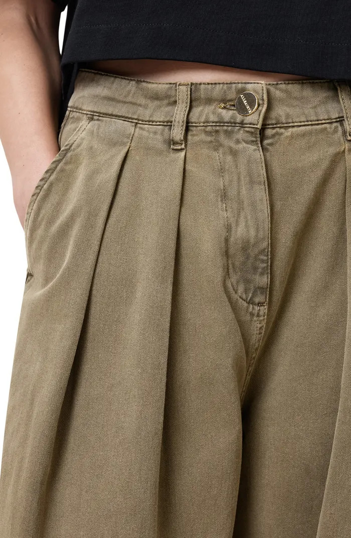 AllSaints Becca Pleated Barrel Leg Denim Trousers | Nordstrom | Nordstrom