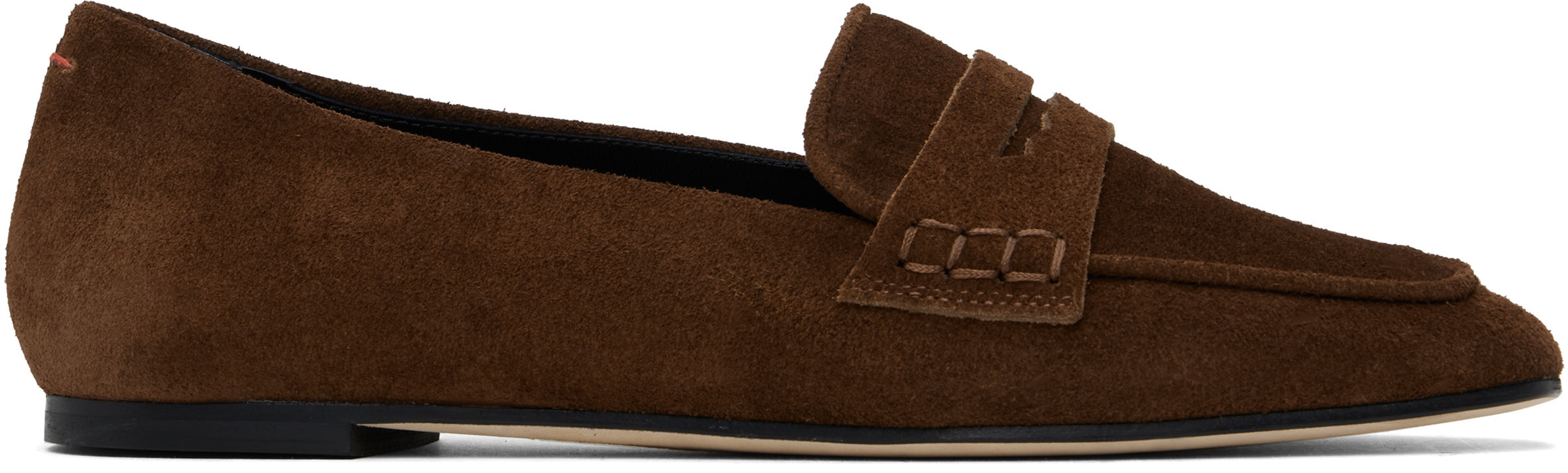 Aeyde Brown Alfie Suede Loafers | SSENSE