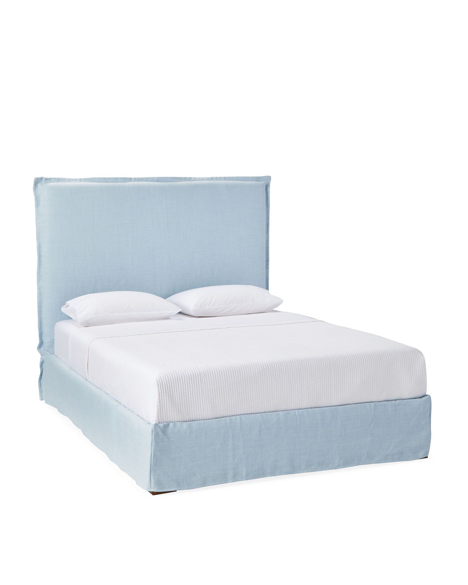 Beach House Slipcovered Bed - Sky Washed Linen | Serena and Lily
