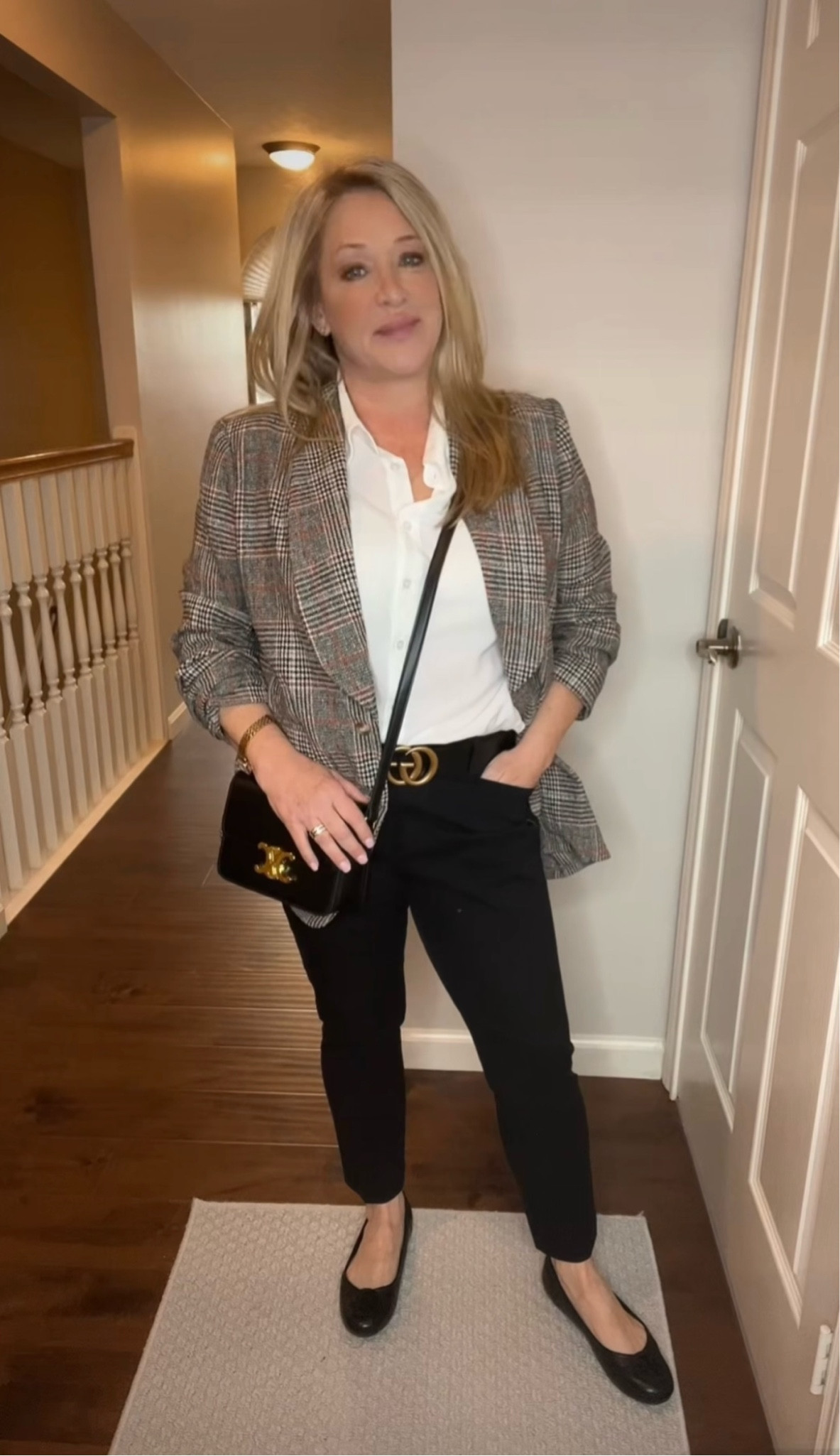 Casual workwear
For reference button up size XLg, pants size 8 petite, blazer, size, XLg 

#LTKshoecrush #LTKU #LTKitbag