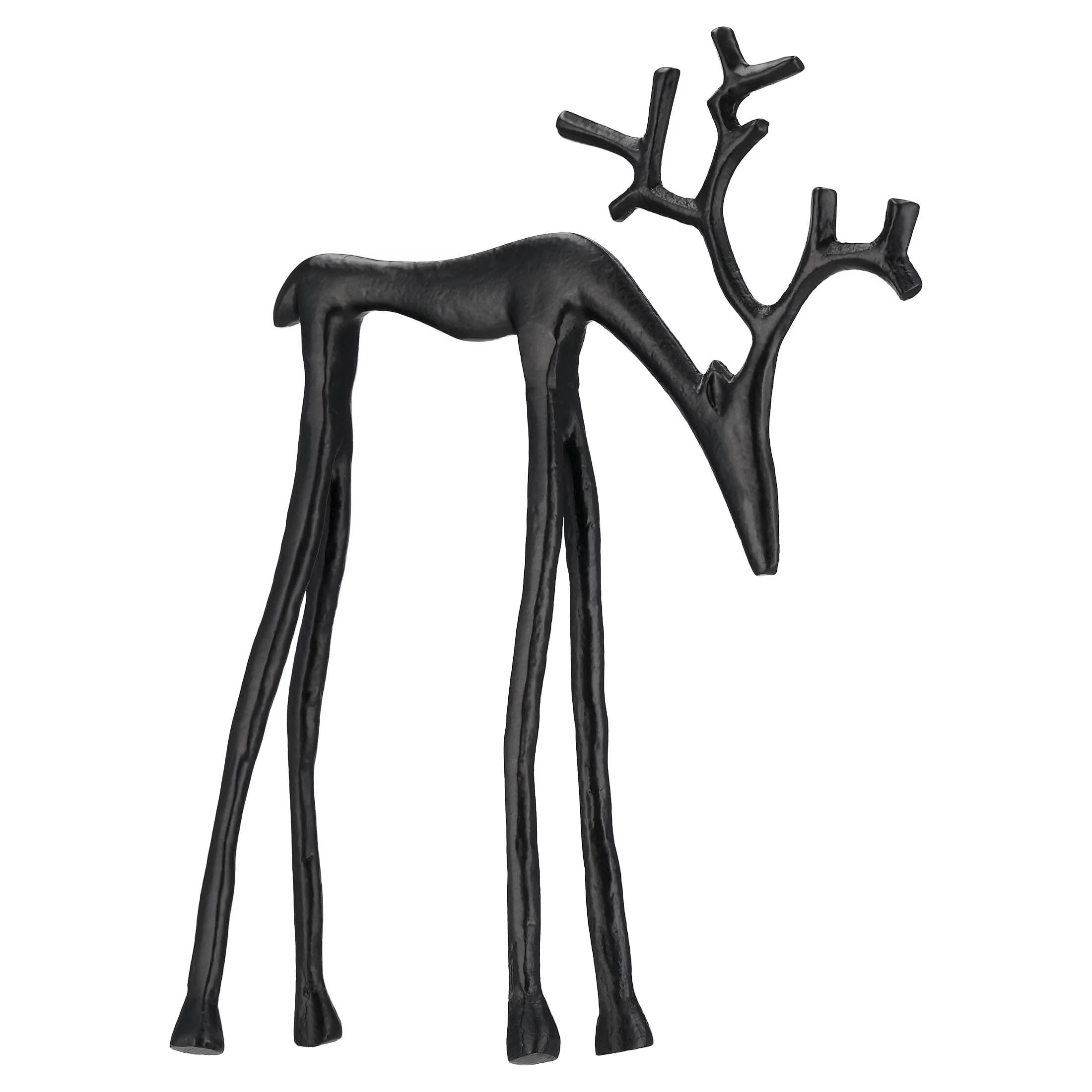Small Metal Deer Christmas Decoration, Black, 10", by Holiday Time | Walmart (US)