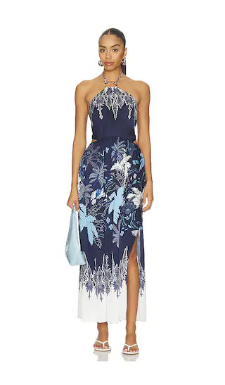 Isore Long Dress in Navy Canopy | Revolve Clothing (Global)