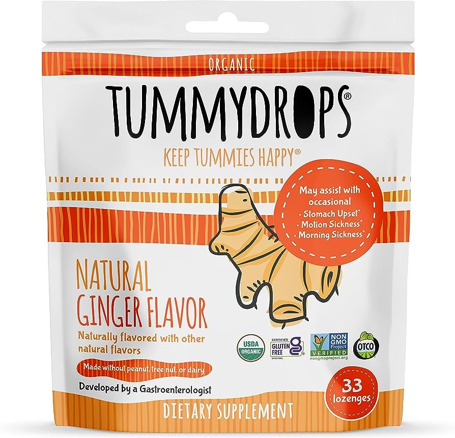 USDA Organic Natural Ginger Tummydrops, Bag of 33 Drops | Amazon (US)