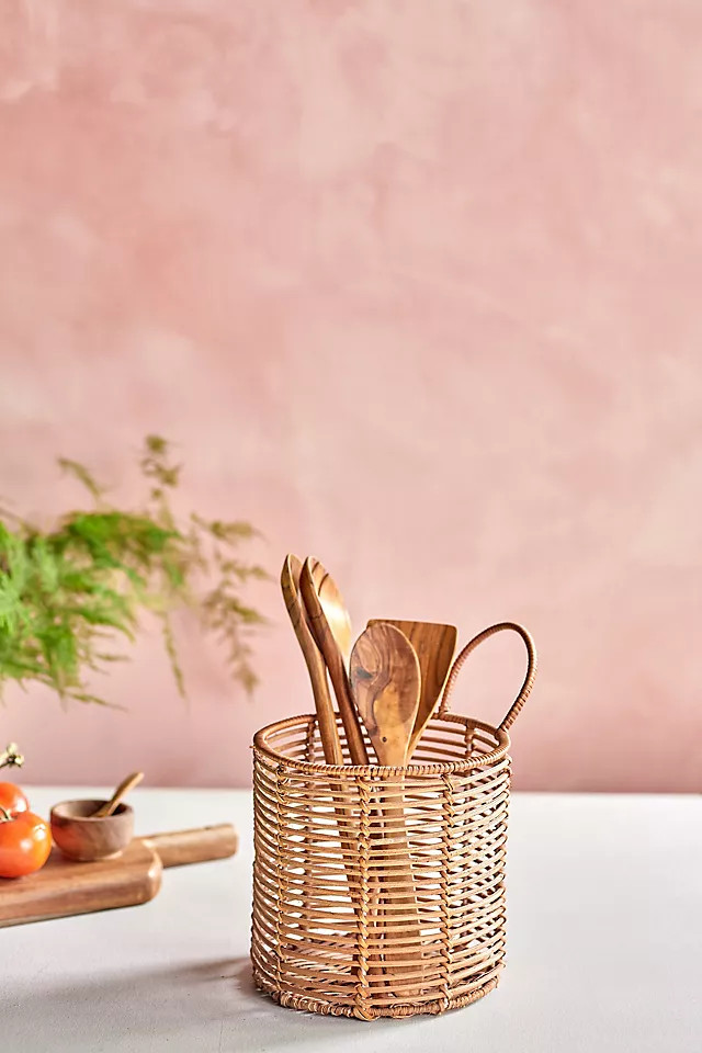 Rattan Storage Caddy, Round | Anthropologie (US)