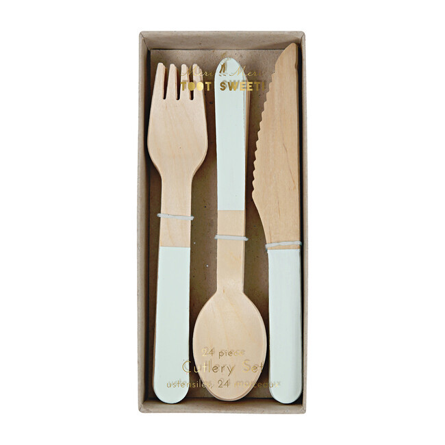 Meri Meri | Mint Wooden Cutlery Set (Green) | Maisonette | Maisonette