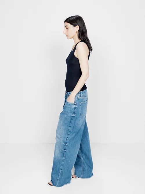 Raey - Gait Organic-cotton Blend Super Wide-leg Jeans - Womens - Dark Blue | Matches (UK)