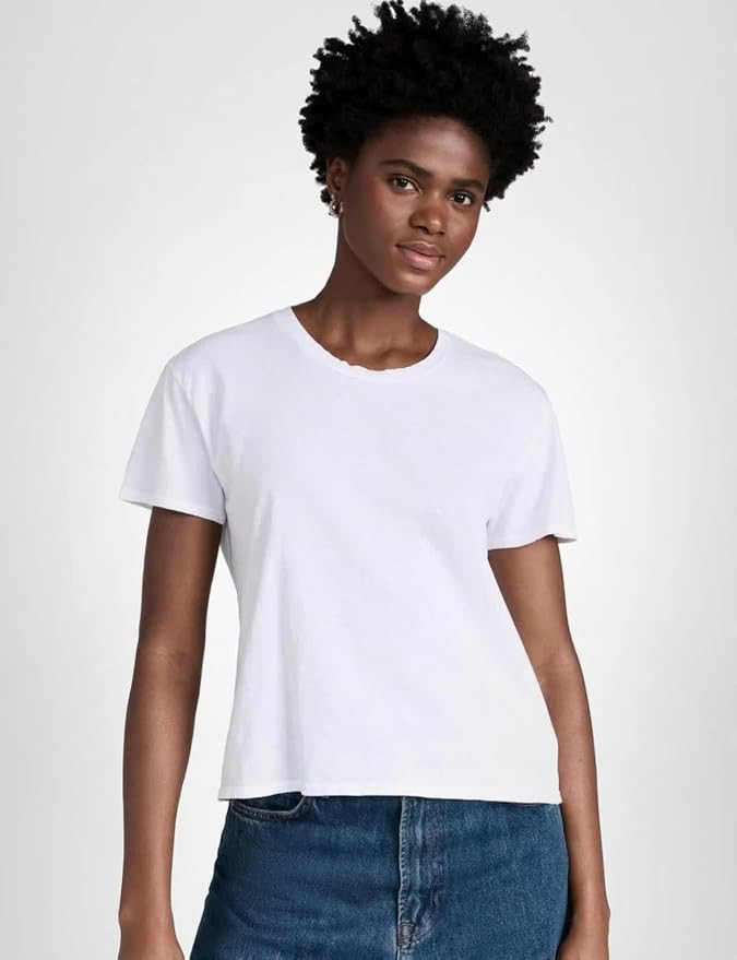 perfectwhitetee Women's Harley Cotton Boxy Crew Tee | Amazon (US)