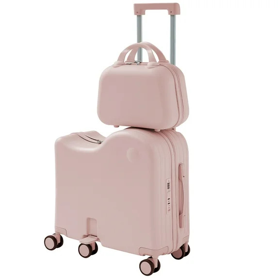 TABU Kids Ride on Luggage with Handbag, Hardshell Suitcase with 6-Spinner Wheels,Hidden Cup Holde... | Walmart (US)
