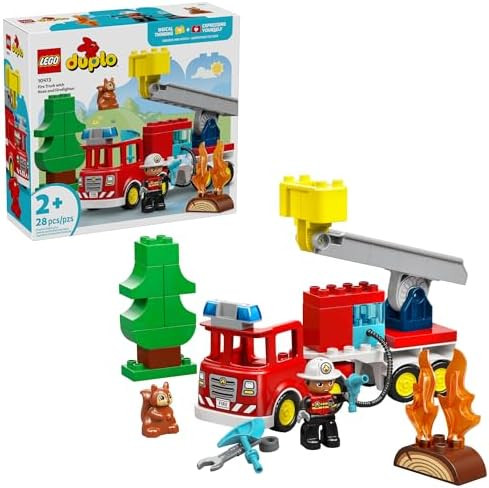 LEGO DUPLO Town Fire Truck with Hose and Firefighter Building Toy for Toddlers - Learning Play Se... | Amazon (US)