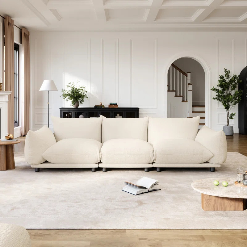 Leoler 99.5'' Modular Sofa Couch Comfy 3-Seater Sectional Sofa for Living Room, Office, Bedroom | Wayfair North America