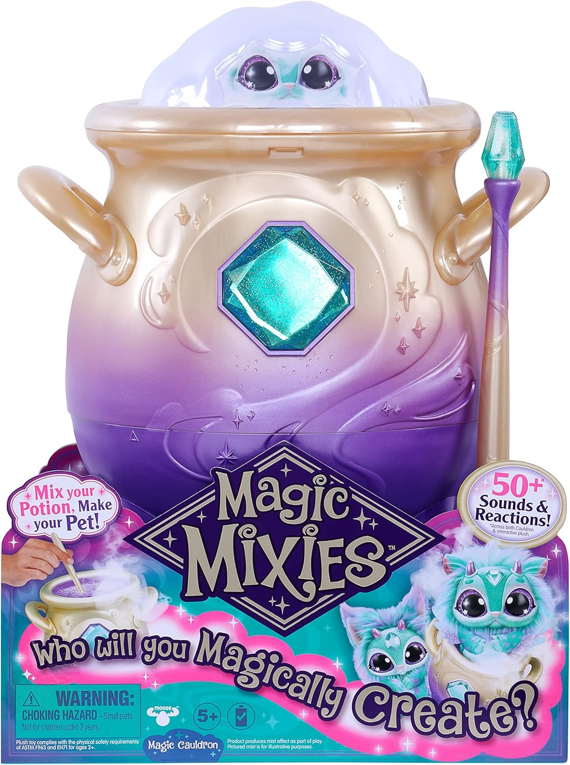 Magic Mixies Magical Misting Cauldron with Interactive 8 inch Blue Plush Toy and 50+ Sounds and R... | Amazon (US)