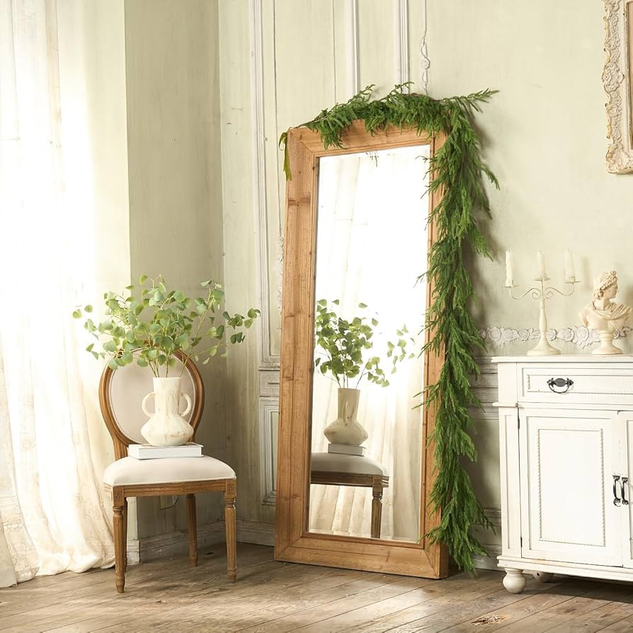 Christmas Garlands - Norfolk Pine Garland for Mantle and Staircase, Real Touch Artificial Faux Gr... | Amazon (US)