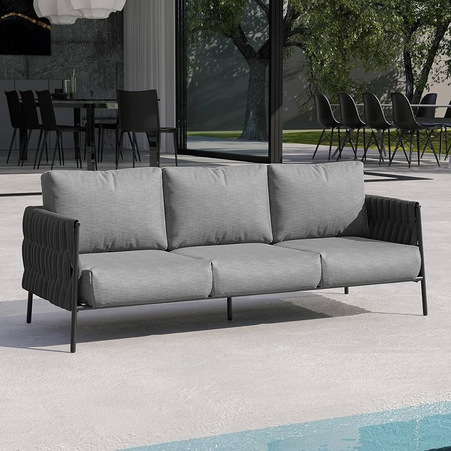 EAST OAK Life Chatter Outdoor Patio Furniture | Outdoor Sofa 3 Seats with Waterproof Thick Cushio... | Amazon (US)