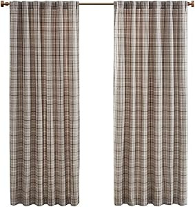 Madison Park Anaheim Cabin Plaid Curtain Window, Thermal Insulated Fleece Lining, Living Room Dec... | Amazon (US)