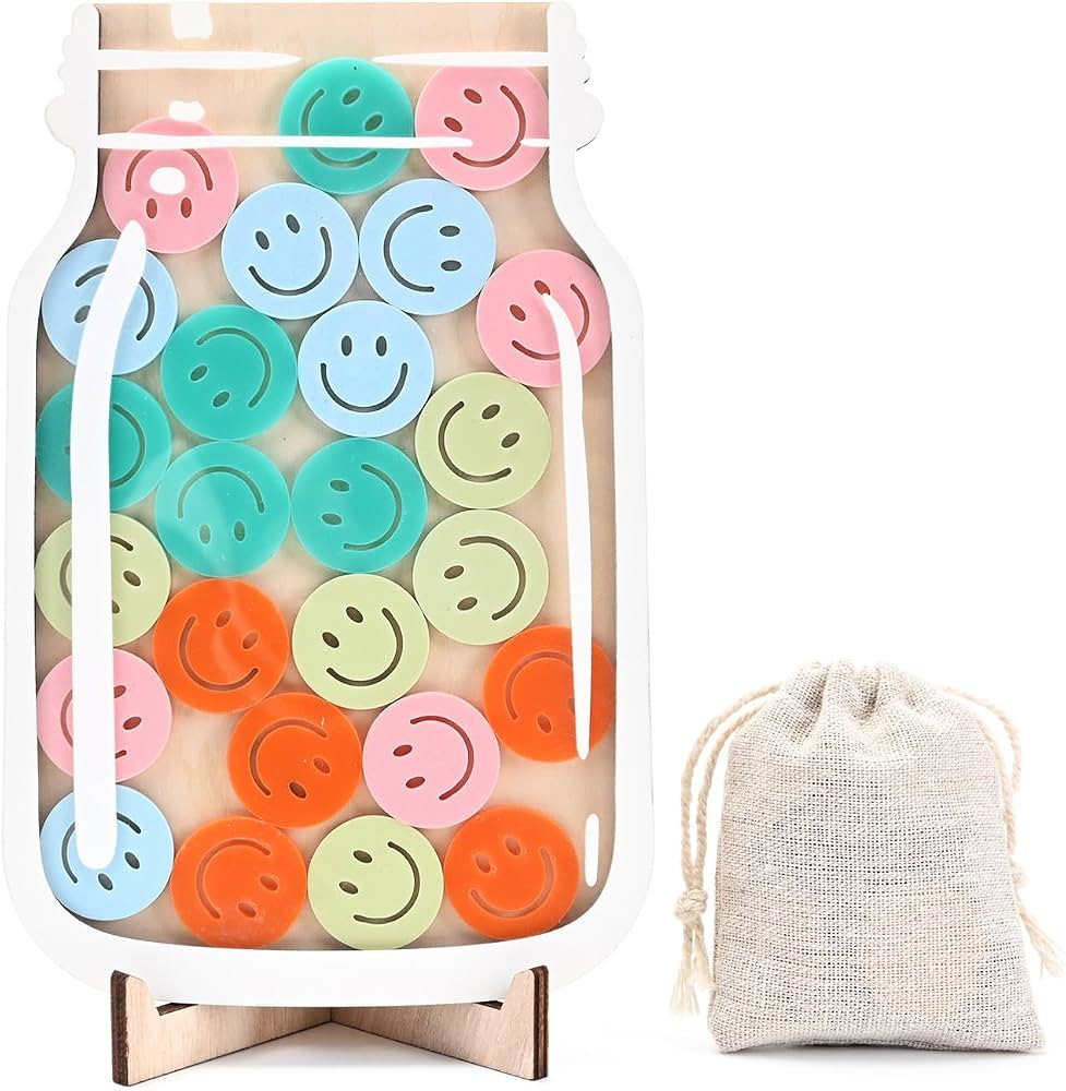 25 Tokens Smiley Face Magnetic Reward Behavior Jar for Kids, Classroom Reward System, Family Magn... | Amazon (US)