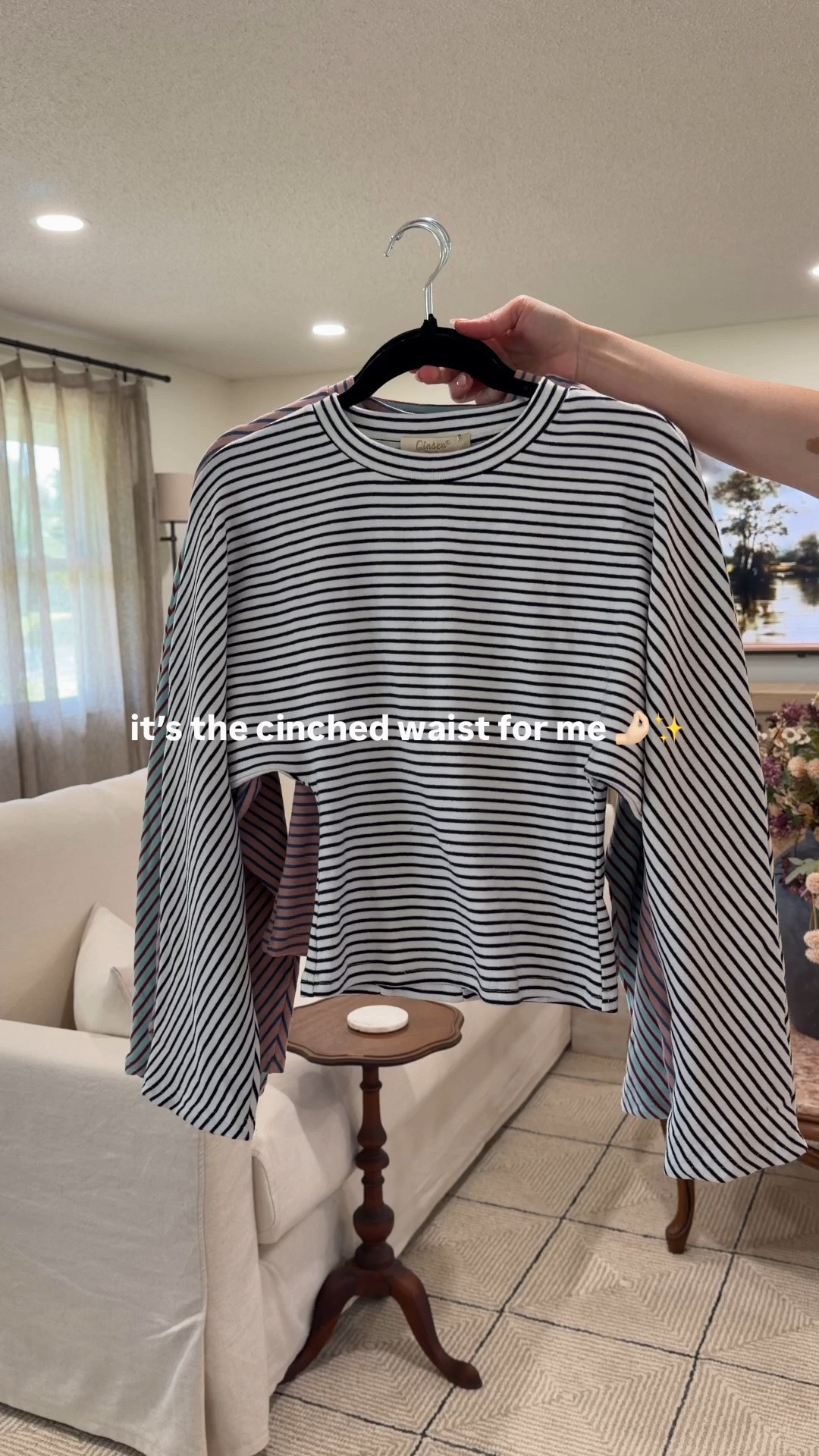 Cinched waist long sleeve
