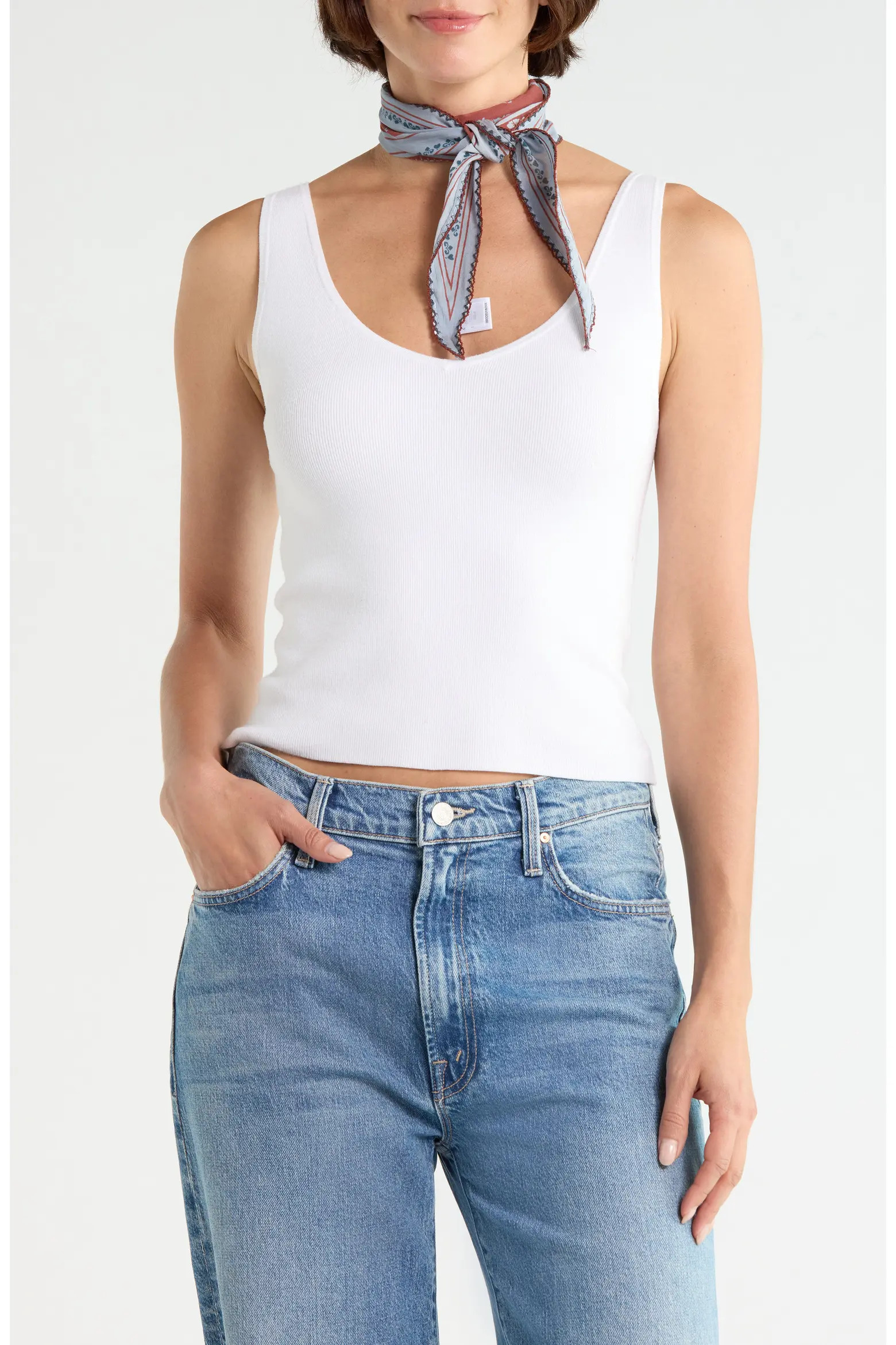 NORDSTROM RACK Eyelet Trim Skinny Scarf (Women) | Nordstromrack | Nordstrom Rack