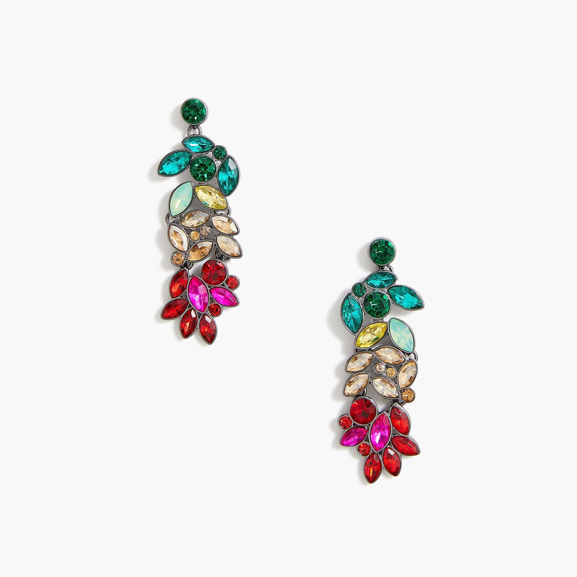 Crystal leaf drop earrings | J.Crew Factory
