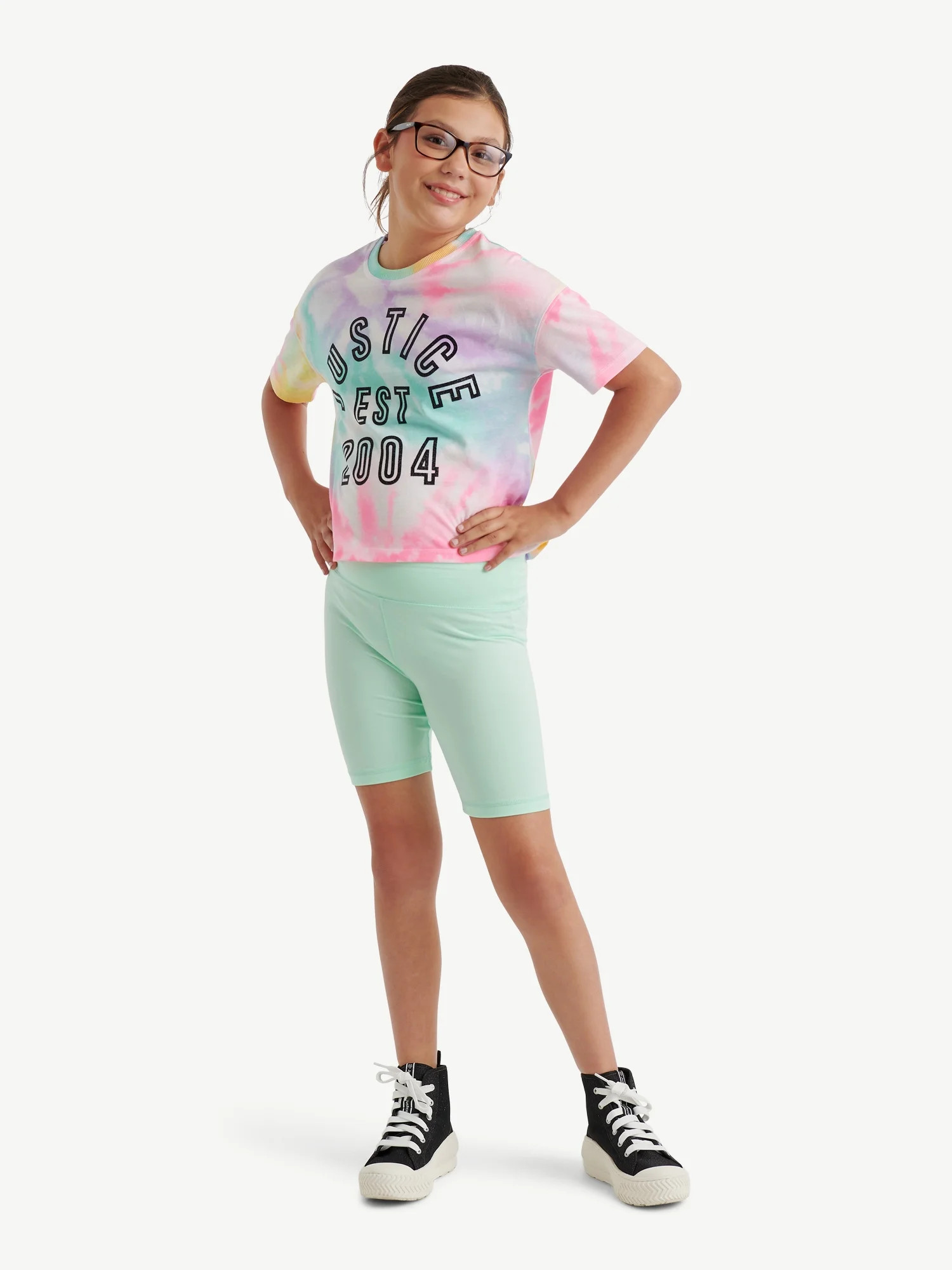 Justice Girls Tee and Short 2-Piece Set, Sizes XS-XLP | Walmart (US)