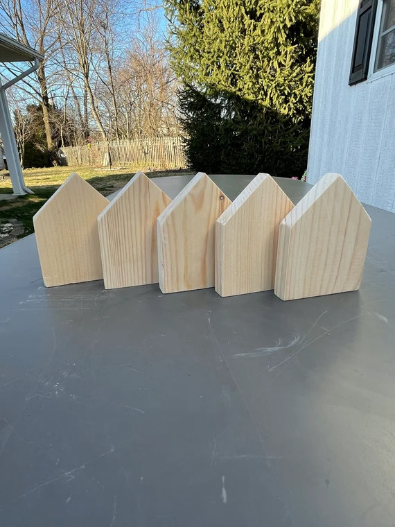 Blank House Shaped Wood Blocks / Unfinished Wood Blocks / DIY | Etsy | Etsy (US)