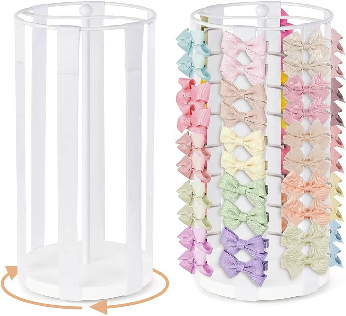 Bow Holder for Girls Hair Bows, Modern Hair Bow Organizer 360° Rotation Hair Accessories Organiz... | Amazon (US)