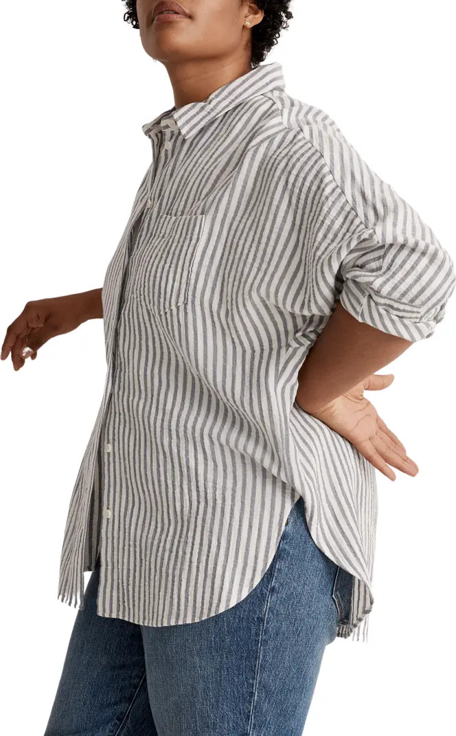 Madewell Lightspun Stripe Dolman Button-Up Shirt | Nordstrom | Nordstrom