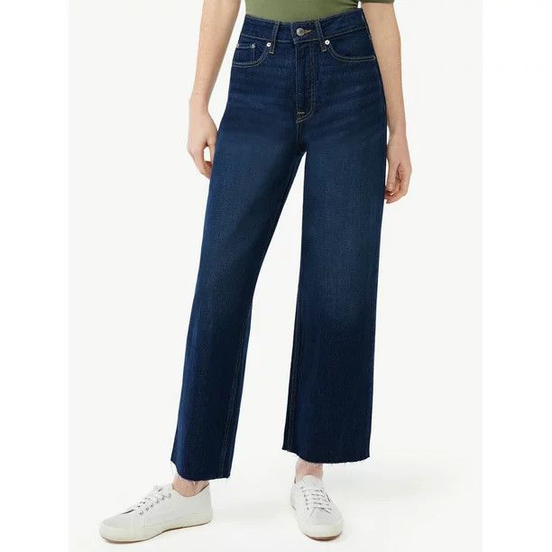 Free Assembly Women's High Rise Cropped Straight Jeans | Walmart (US)