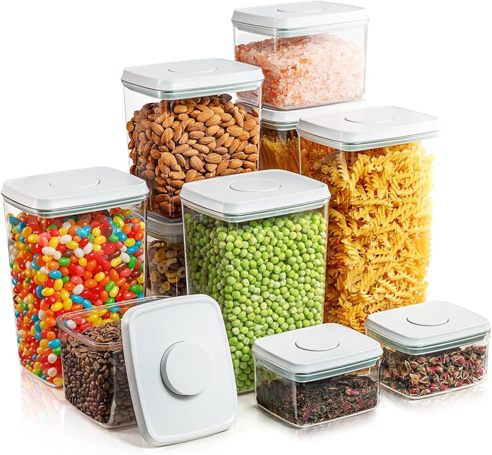 Airtight Pop Food Containers 10-Piece Set BPA-Free Stackable Air Tight Pantry Storage Containers ... | Amazon (US)