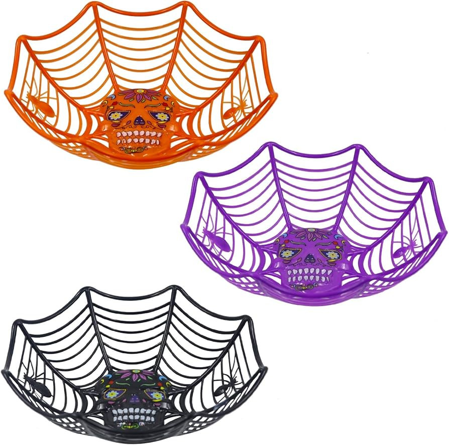 Triumpeek Halloween Party Supplies, Set of 3 Halloween Plastic Trick Treat Bowls, Candy bowl Hold... | Amazon (US)