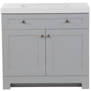 Glacier Bay Everdean 36.50 in. W x 18.75 in. D Bath Vanity in Pearl Gray with Cultured Marble Van... | The Home Depot